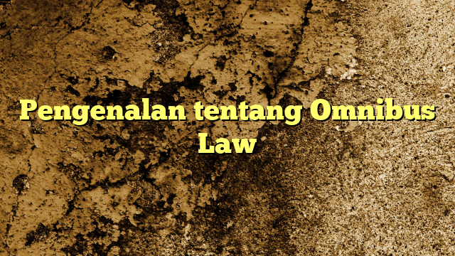 Pengenalan tentang Omnibus Law